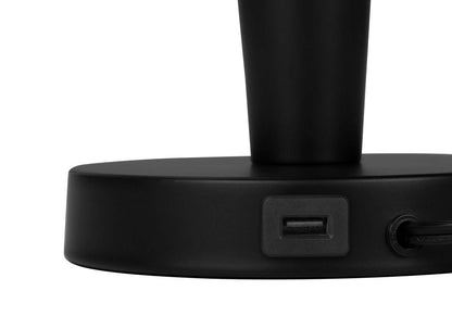 24 Ensemble 2 pièces en métal noir, avec deux lampes de table et chargement USB|Ensemble 2 lampes de table de 24 po en métal noir avec recharge USB