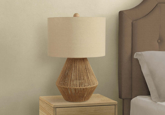 22 Boho Brown Rope Table Lamp|Lampe de table bohème de 22 po en corde brune