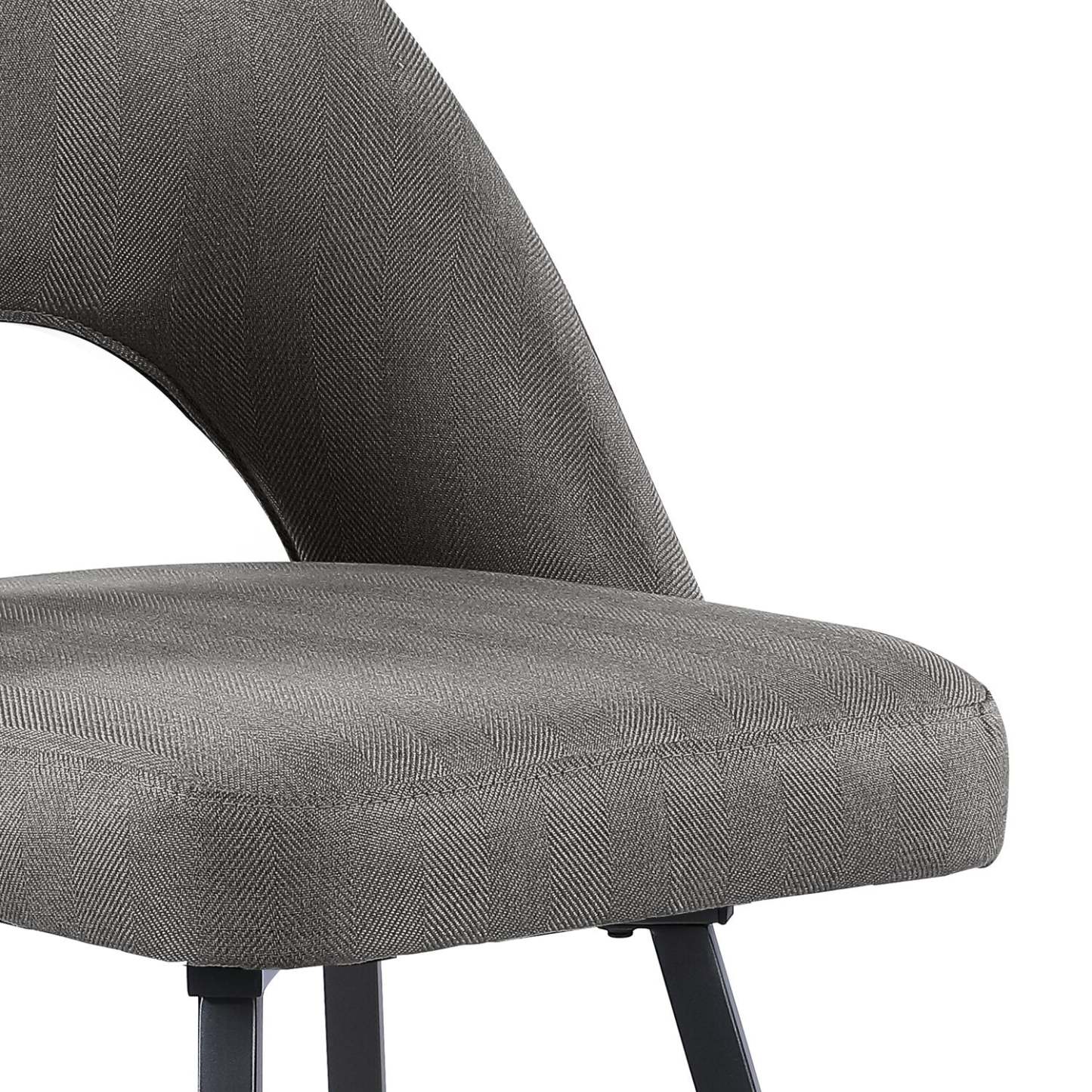 Tabouret à hauteur de comptoir Elijah avec siège pivotant, tissu d'apparence lin, métal - Gris | Tabouret Elijah de hauteur comptoir en tissu d'apparence lin et en métal avec siège pivotant - gris