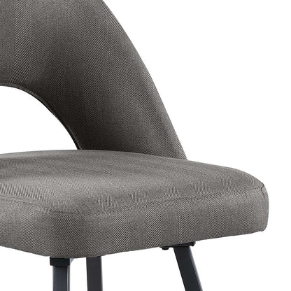 Tabouret à hauteur de comptoir Elijah avec siège pivotant, tissu d'apparence lin, métal - Gris | Tabouret Elijah de hauteur comptoir en tissu d'apparence lin et en métal avec siège pivotant - gris