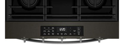 Cuisinière à gaz Whirlpool de 30 po et de 5 pi³ avec cuisson à air - noir sur acier inoxydable - WSGS5030SV | Tourbillon 30 5 Cu. Fort. Cuisinière à gaz avec cuisson à l'air - Noir sur acier inoxydable - WSGS5030SV