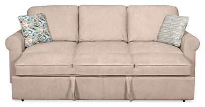 Scott Living Haven 96 canapé-lit en tissu de chenille avec pattes en bois - taupe | Sofa-lit Haven de Scott Living de 96 po en tissu de chenille avec pattes en bois - taupe