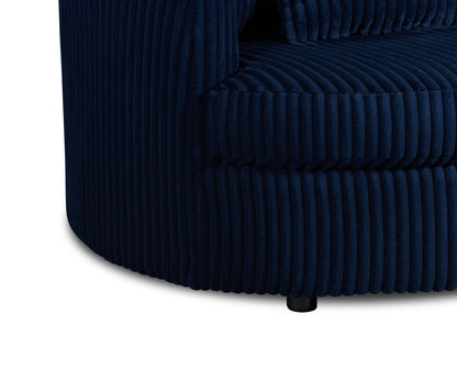 Fauteuil d'appoint Cuddler Grande de 48 po fabriqué au Canada en tissu chenille - bleu Groove Midnight