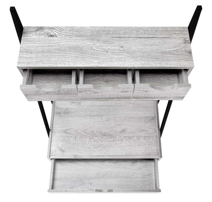 Bureau compact Norris 31,5 po à 4 tiroirs - Gris