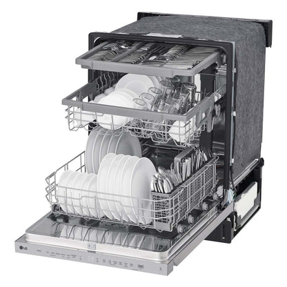 Lave-vaisselle encastré LG à 24 po et 48 dBA avec commandes sur le dessus et QuadWash® - acier inoxydable résistant aux traces - LDPN45… | LG 24 48 dBA Built-In Top-Control Dishwasher with QuadWash® - Smudge Proof Stainless Steel - LDPN45…