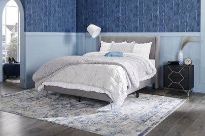 Table de nuit à 2 tiroirs Beau Flashlight, 21,7 L x 24,6 H, Moderne - Noir et Argent | Table de nuit moderne Beau de 21,7 po (L) x 24,6 po (H) à 2 tiroirs - noire et argentée