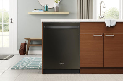 Lave-vaisselle encastré Whirlpool de 24 po et de 47 dBA avec commandes sur le dessus et 3e panier - Résistance aux empreintes digitales en acier inoxydable noir …