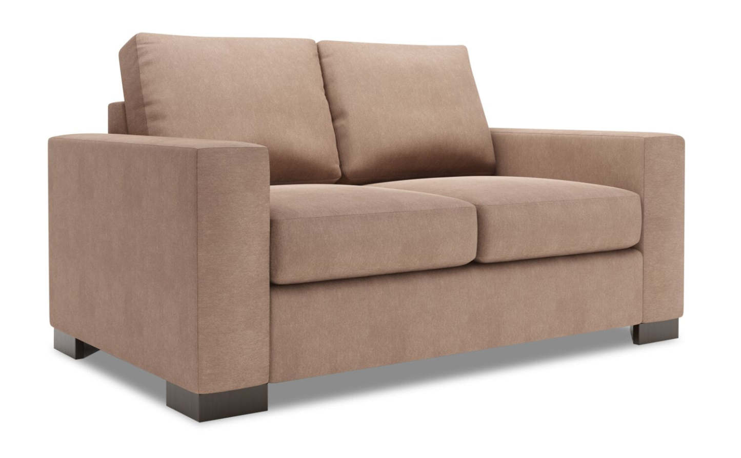 Fabriquée au Canada Causeuse personnalisable Track de Sofa Lab de 62 po en tissu d’apparence lin avec accoudoirs rectilignes - brun Pax Wicker | TR203349