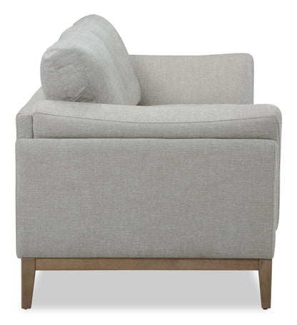 Valley 83.5 Canapé en tissu avec base et pieds en bois d'hévéa - Sable | Canapé Valley de 83,5 po en tissu avec base et pattes en hévéa - sable