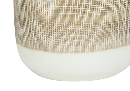 27 Lampe de table en céramique crème avec abat-jour beige|Lampe de table de 27 po en céramique crème avec abat-jour beige