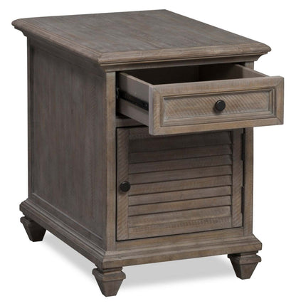 Table de bout traditionnelle Lancaster de 18 po avec rangement - grise et pin bronze