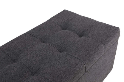 Kai 19.5 3-Pièces Storage Ottomans - Gris Aspect Lin|Ensemble 3 poufs de rangement Kai de 19,5 po - apparence lin gris