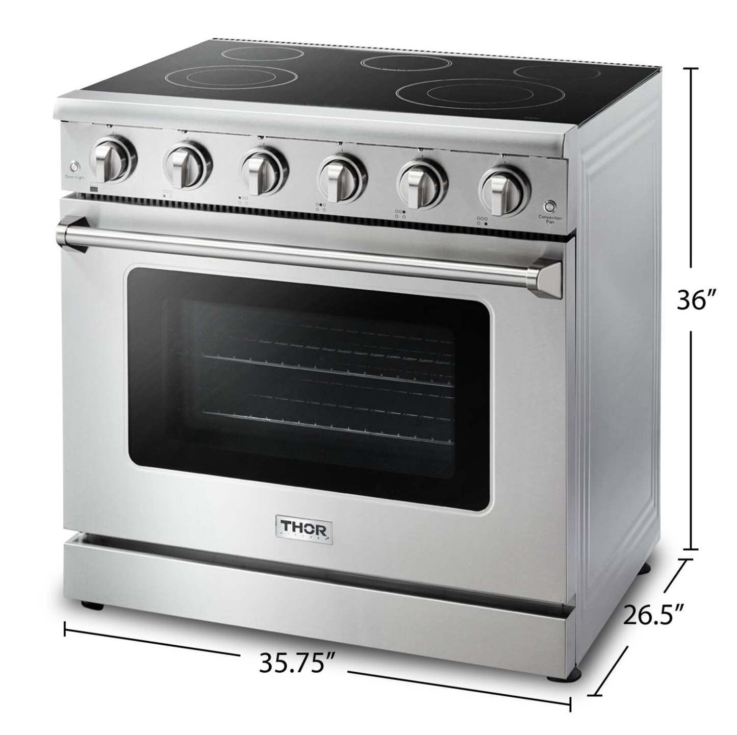 Cuisinière électrique professionnelle Thor Kitchen 36 - HRE3601 | Cuisinière électrique professionnelle Thor Kitchen de 36 po - HRE3601 | HRE3601S