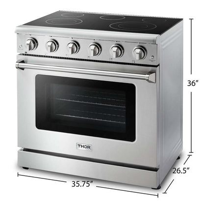 Cuisinière électrique professionnelle Thor Kitchen 36 - HRE3601 | Cuisinière électrique professionnelle Thor Kitchen de 36 po - HRE3601 | HRE3601S