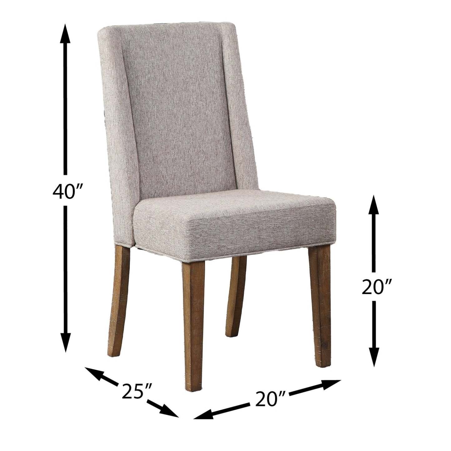 Chaise de salle à manger en cèdre avec tissu en polyester, bois de pin - Beige | Chaise de salle à manger Cèdre en tissu de polyester et en pin - beige