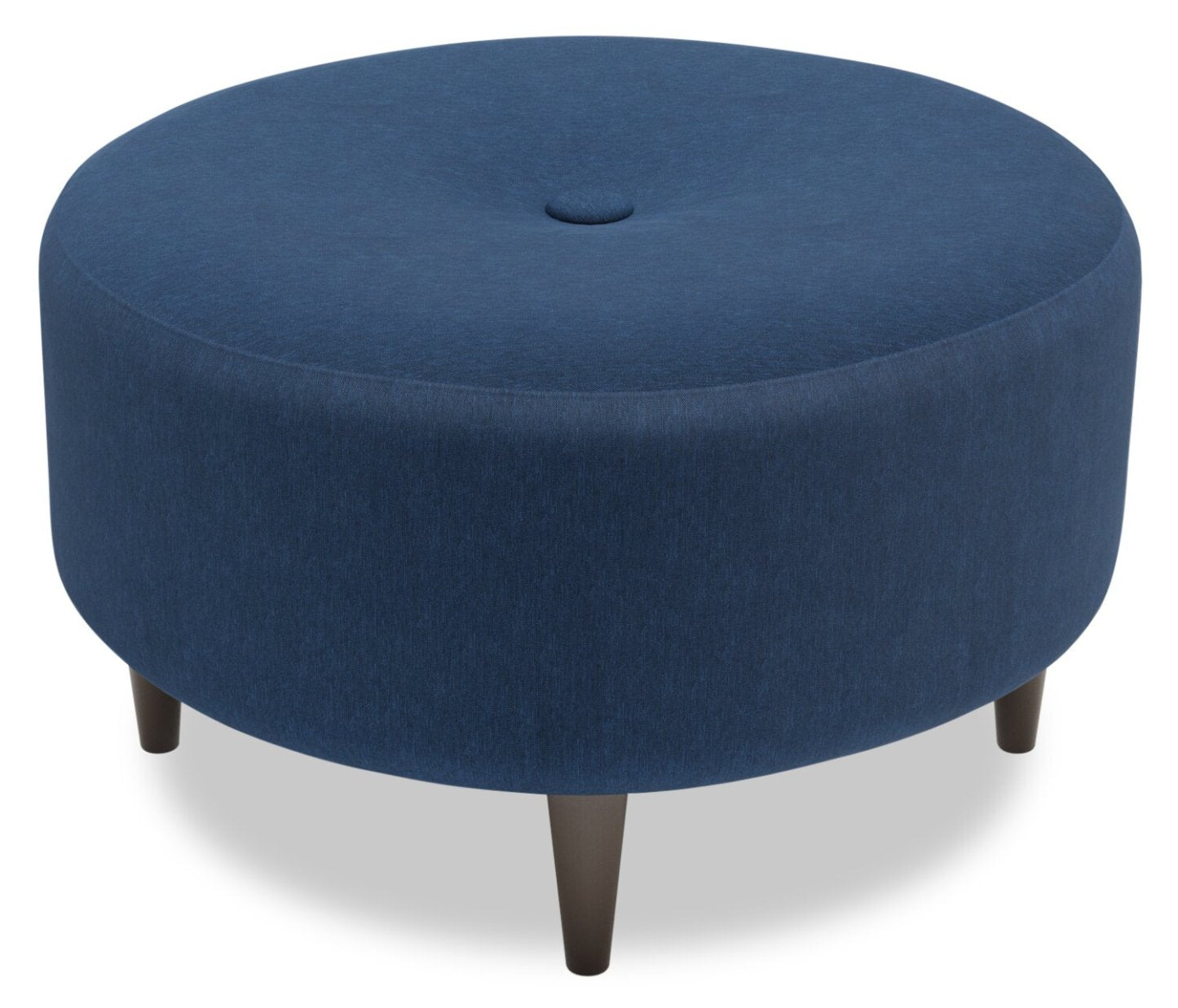 Fabriqué au Canada Sofa Lab personnalisable Pouf The Curve 31 en tissu d'apparence lin - Pax bleu marine | Pouf The Curve de Sofa Lab de 31 po fabriqué au Canada en tissu d'apparence lin - bleu Pax Navy | CURV3149