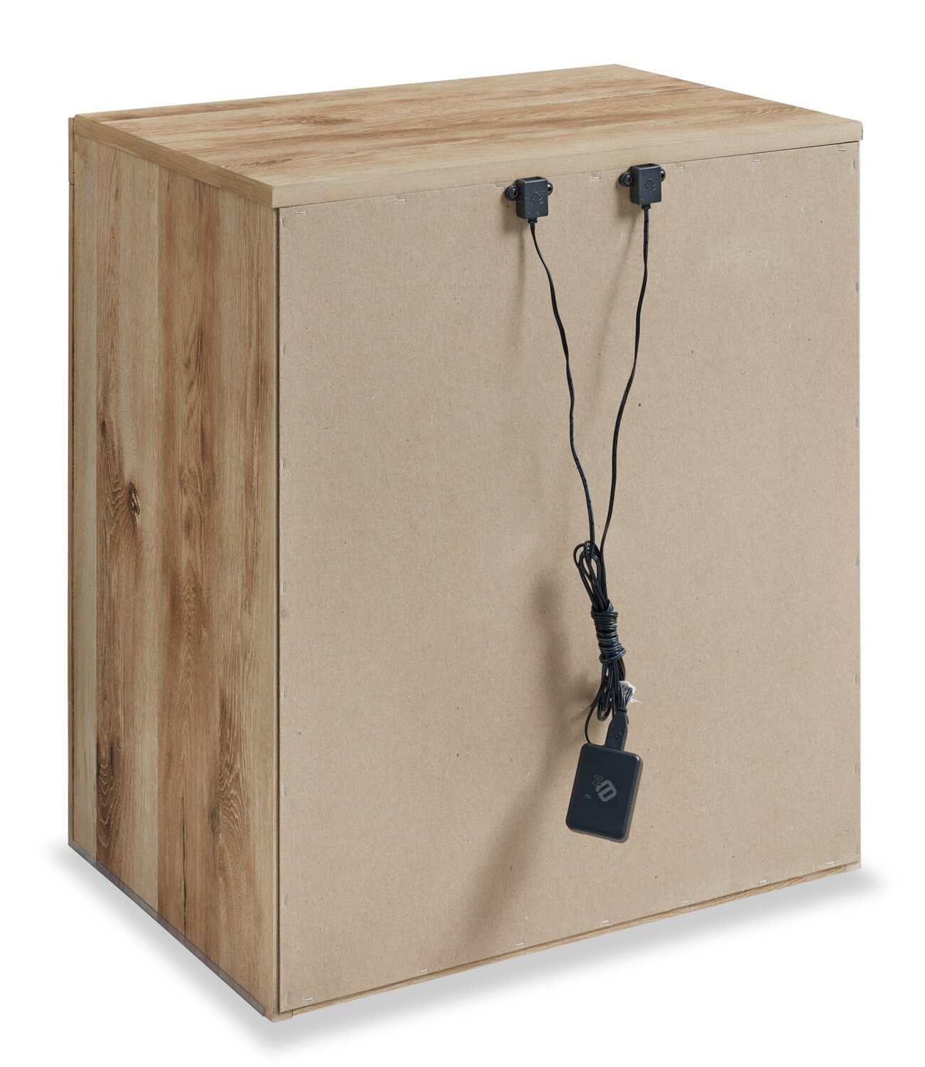 Table de chevet Derekson à 2 tiroirs avec ports USB, 21,7 L x 24,4 H - Naturel | Table de nuit Derekson de 21,7 po (L) x 24,4 po (H) à 2 tiroirs avec ports USB - naturelle