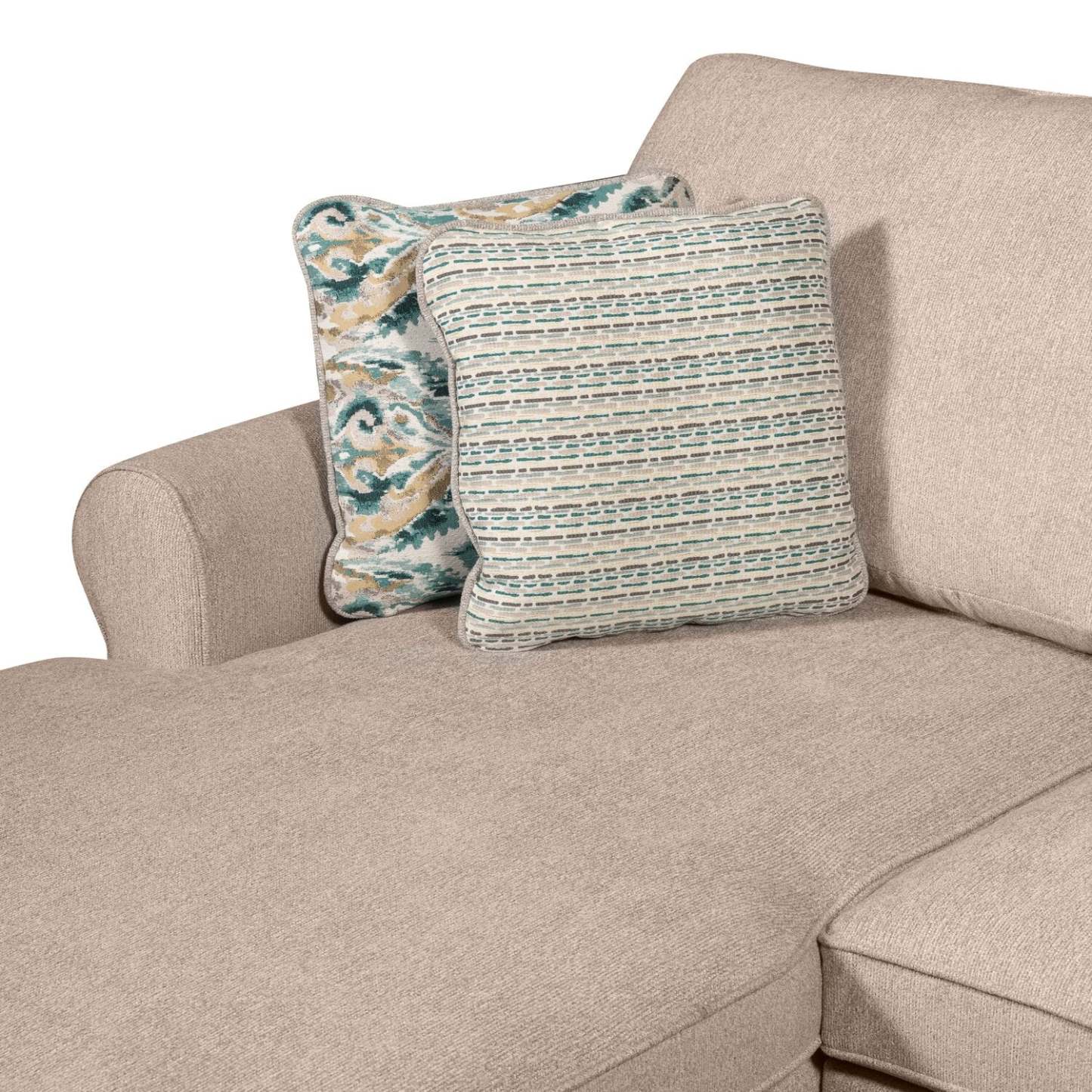 Scott Living Haven 3-Piece Right-Facing Chenille Fabric Cuddler Sleeper Sectional with Storage - Taupe | Canapé-lit sectionnel enveloppant de droite Haven de Scott Living 3 pièces en tissu de chenille avec rangement - taupe