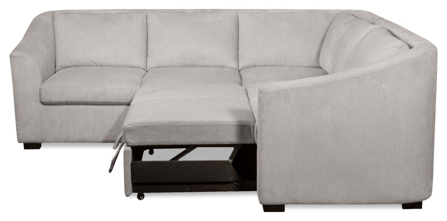 Canapé-lit sectionnel de droite Envy 2 pièces en tissu chenille - Gris brouillard | Canapé-lit sectionnel de droite Envy 2 pièces en tissu de chenille - gris brouillard