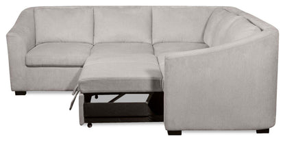 Canapé-lit sectionnel de droite Envy 2 pièces en tissu chenille - Gris brouillard | Canapé-lit sectionnel de droite Envy 2 pièces en tissu de chenille - gris brouillard