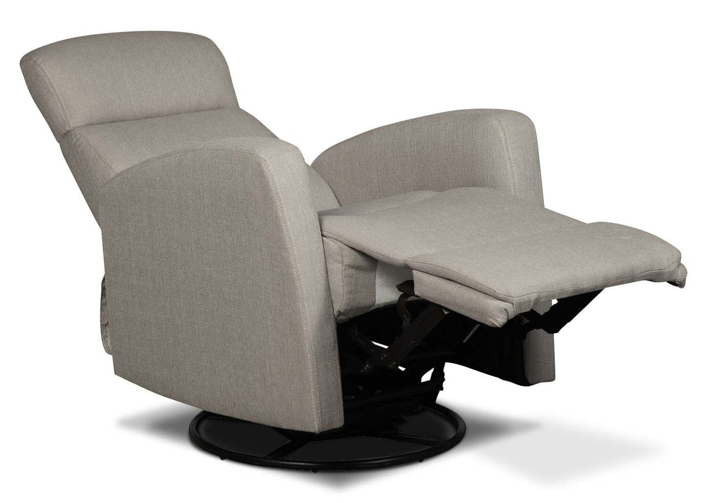 Fauteuil inclinable et berçant pivotant en tissu d'apparence lin Penny 29.1 - Taupe | Fauteuil berçant, pivotant et inclinable Penny de 29,1 po en tissu d'apparence lin - taupe