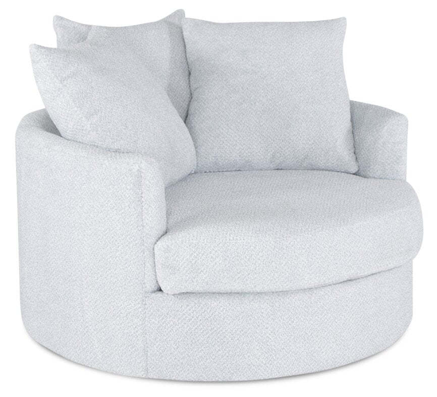 Fauteuil d’appoint Cuddler Grande de 48 po fabriqué au Canada en tissu de chenille - gris Teddy Star