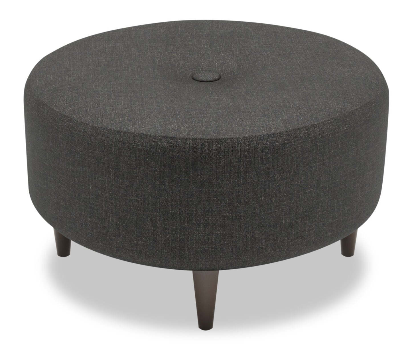 Pouf The Curve 31 en tissu aspect lin - Gris Luna Kohl | Fabriqué au Canada | CURV2691