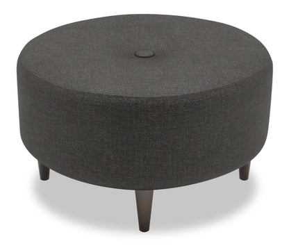 Pouf The Curve 31 en tissu aspect lin - Gris Luna Kohl | Fabriqué au Canada | CURV2691