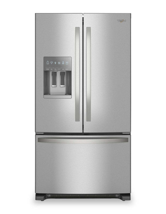 Whirlpool 36 25 Cu. Ft. Réfrigérateur à portes françaises avec distributeur d’eau et de glaçons - WRFF3436RZ | Réfrigérateur Whirlpool de 36 po et de 25 pi³ à portes françaises avec distributeur d’eau et de glaçons - WRFF3436RZ | WRFF34RZ