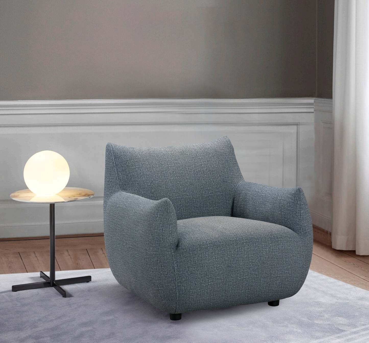 Luna 35.4 Fabric Accent Chair - Grey | Fauteuil d’appoint Luna 35,4 po en tissu - gris