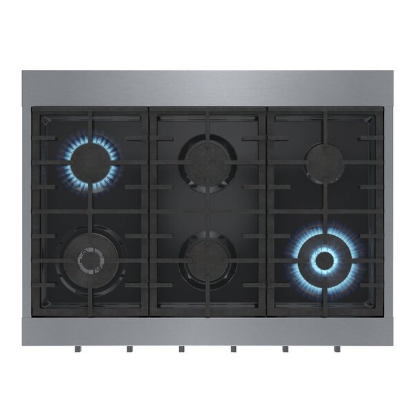 Table de cuisson à gaz à 6 brûleurs Bosch série 800 36 - RGM8658UC | Surface de cuisson à gaz Bosch de série 800 de 36 po à 6 brûleurs– RGM8658UC | RGM8658C