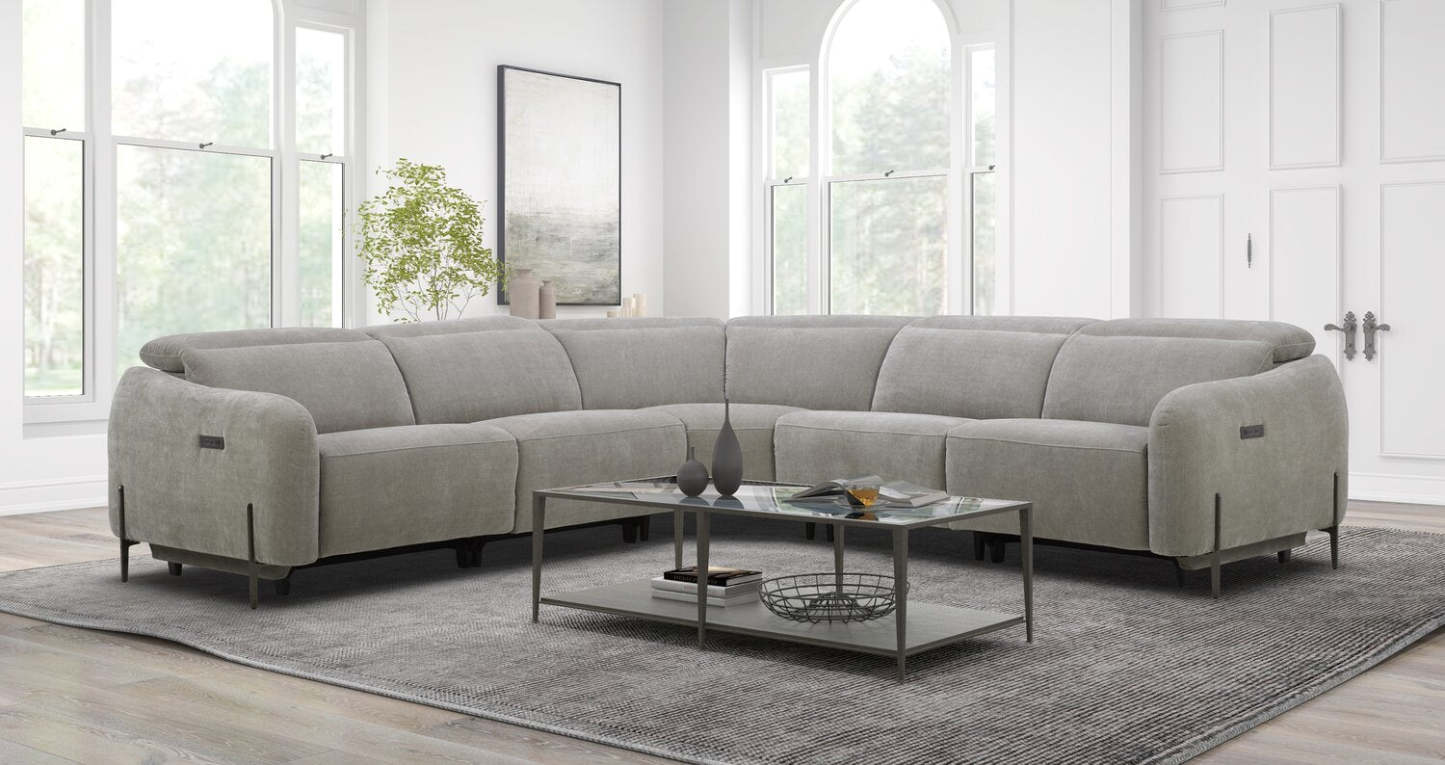 Sofa sectionnel à inclinaison électrique Caprice 5 pièces avec appuie-têtes électriques - truffe | CAPRGSEC