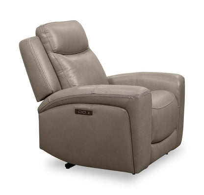 Scott Living Fauteuil à inclinaison électrique Prescott 42,5 en cuir véritable avec appui-tête électrique - Gris | Fauteuil inclinable électrique Prescott de Scott Living de 42,5 po en cuir véritable avec appuie-tête électrique - gris