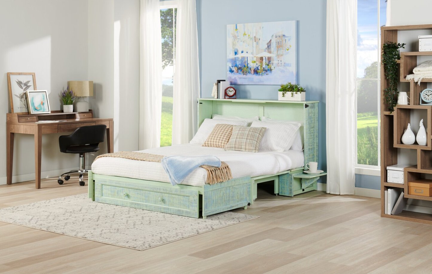 Parker Cabinet Bed - Blue | Armoire-lit Parker - Bleue