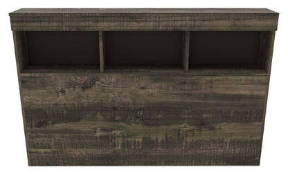 Ensemble de lit Riley Mates avec tête de lit bibliothèque pour enfants, fabriqué au Canada, gris - Pleine grandeur | Lit matelot Riley avec ensemble de tête de lit bibliothèque pour enfants, fabriqué au Canada, gris - format lit double