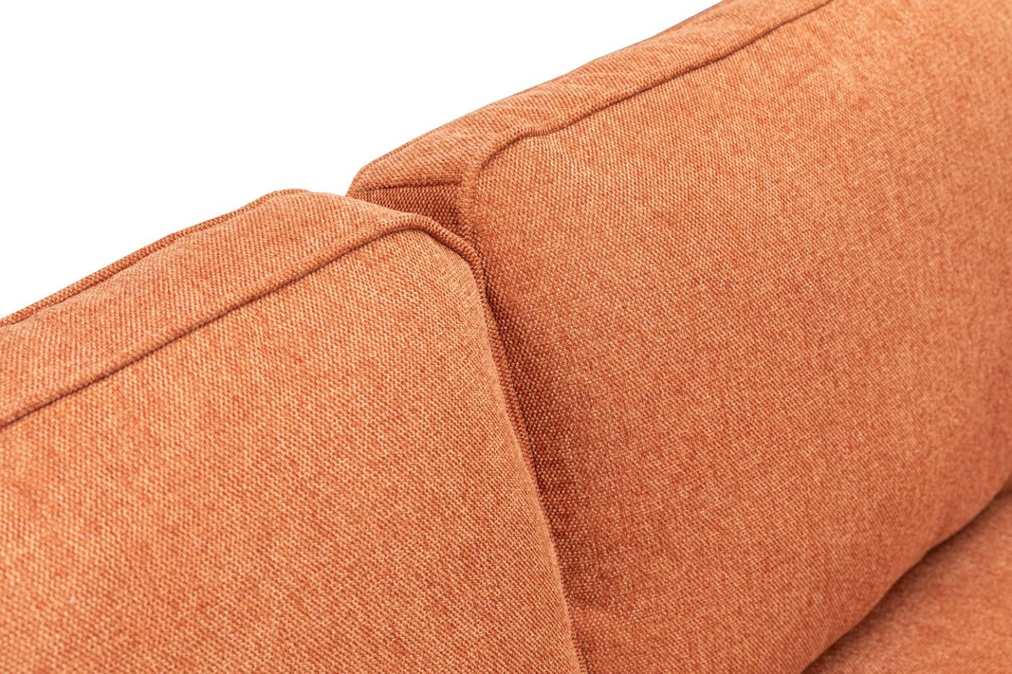 Sofa sectionnel Kassia de Kort & Co. 2 pièces en tissu d’apparence lin avec base et pattes en bois - orange