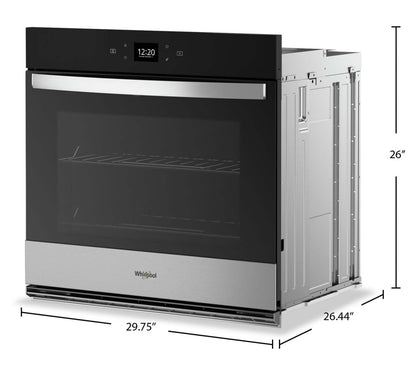 Four mural simple électrique Whirlpool de 30 po et de 5 pi³ avec friture à air - acier inoxydable résistant aux empreintes digitales…