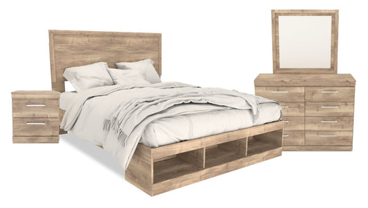 Ensemble de chambre à coucher Oakley 6 pièces avec grand lit | Oakley 6-Piece Queen Bedroom Set
