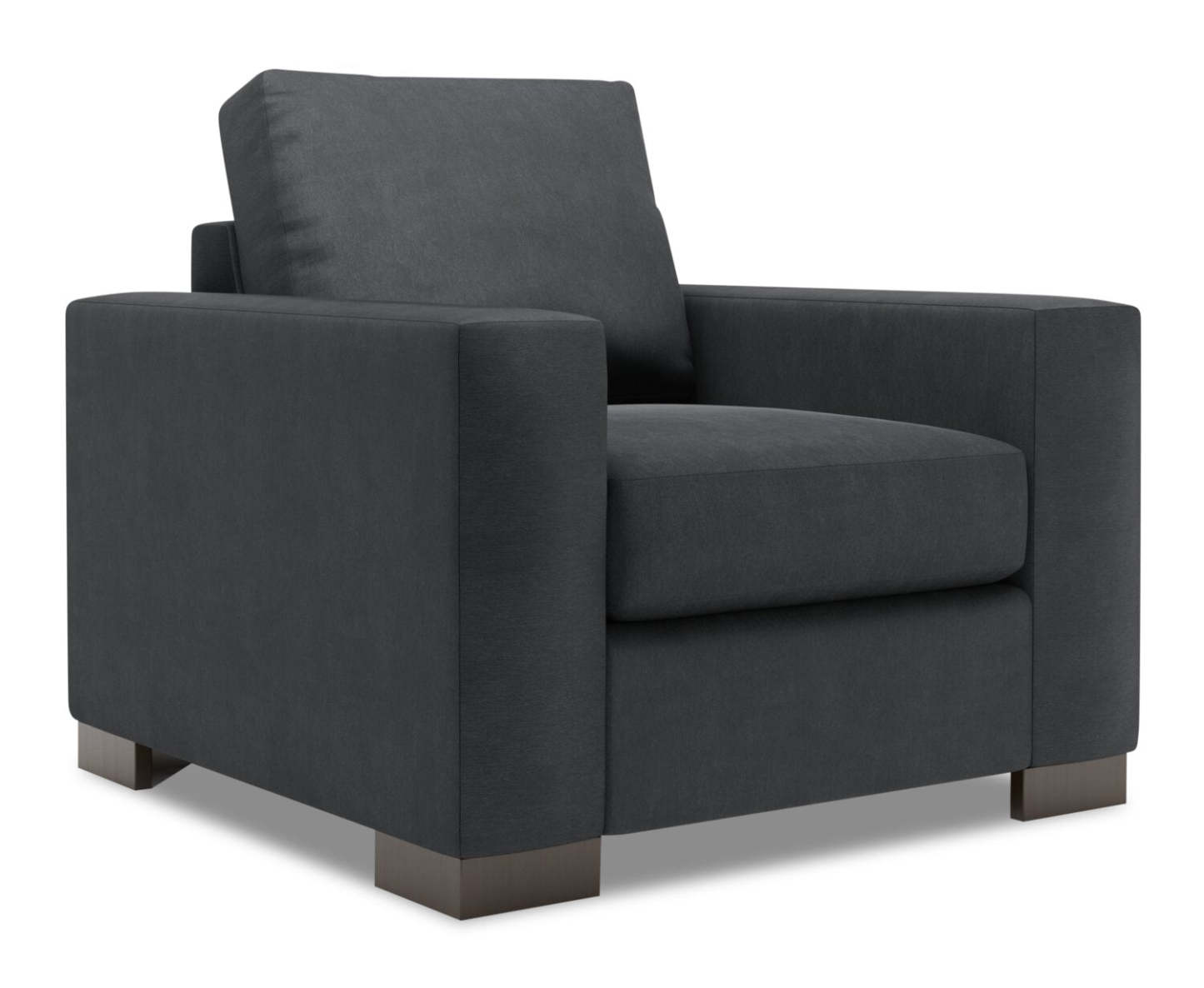 Fauteuil Track de Sofa Lab personnalisable de 38 po fabriqué au Canada en tissu d'apparence lin avec accoudoirs rectilignes - gris Pax Pepper | TR302949