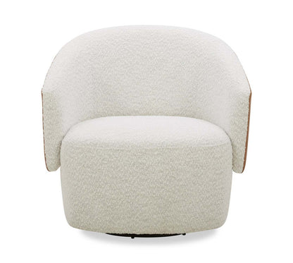 Fauteuil d'appoint pivotant Soho - neige azalée et brun clair Dakota