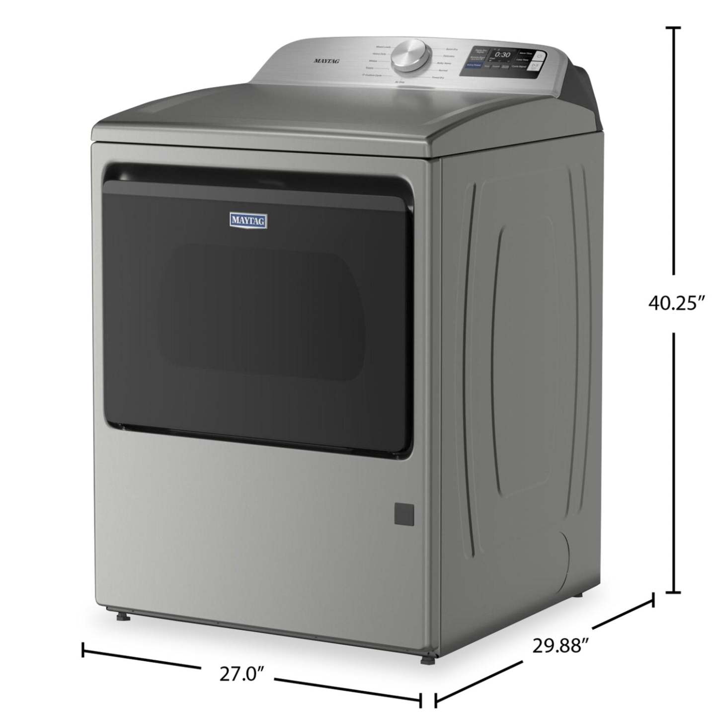 Sécheuse à gaz Maytag à chargement par le haut de 7,4 pi3 avec détection d'humidité - avancée grise - MGD6205RR