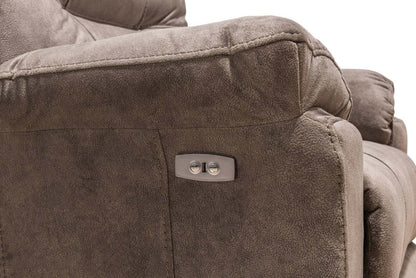 Fauteuil à inclinaison électrique Gybson de 38 po fabriqué au Canada en tissu - brun latté