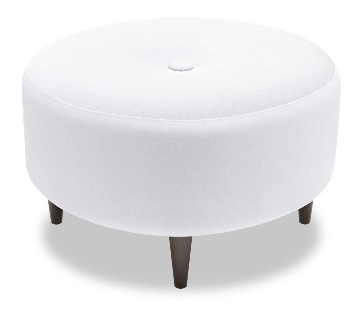 Pouf The Curve 31 de Sofa Lab, fabriqué au Canada, en tissu aspect lin - Pax Ice White | CURV3449