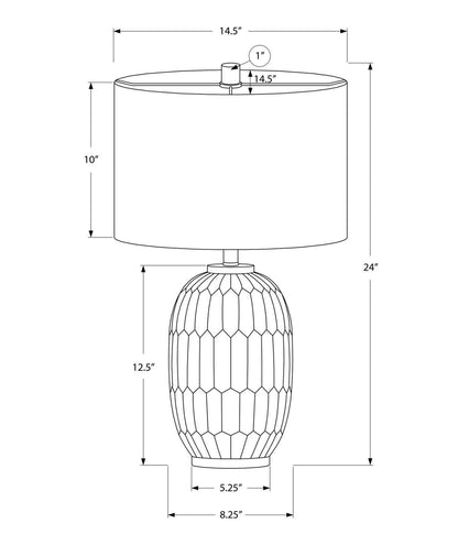 Lampe de table en résine texturée 24 crème|Lampe de table de 24 po en résine texturée crème