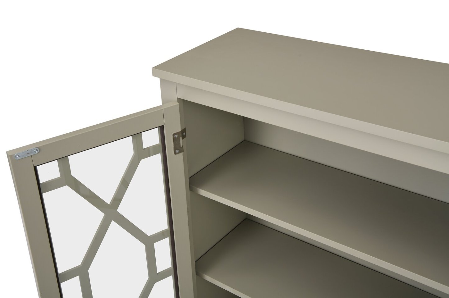 Armoire d'appoint Clary 31,5 avec portes en verre - Gris|Armoire décorative Clary de 31,5 po avec portes en verre - grise