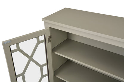 Armoire d'appoint Clary 31,5 avec portes en verre - Gris|Armoire décorative Clary de 31,5 po avec portes en verre - grise