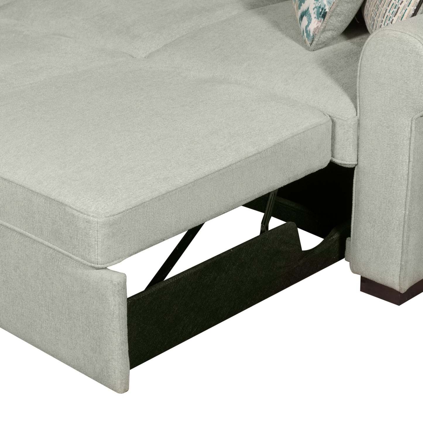 Scott Living Canapé-lit sectionnel Haven 3 pièces en tissu chenille - Bleu écume de mer | Canapé-lit sectionnel Haven de Scott Living 3 pièces en tissu chenille - bleu écume de mer