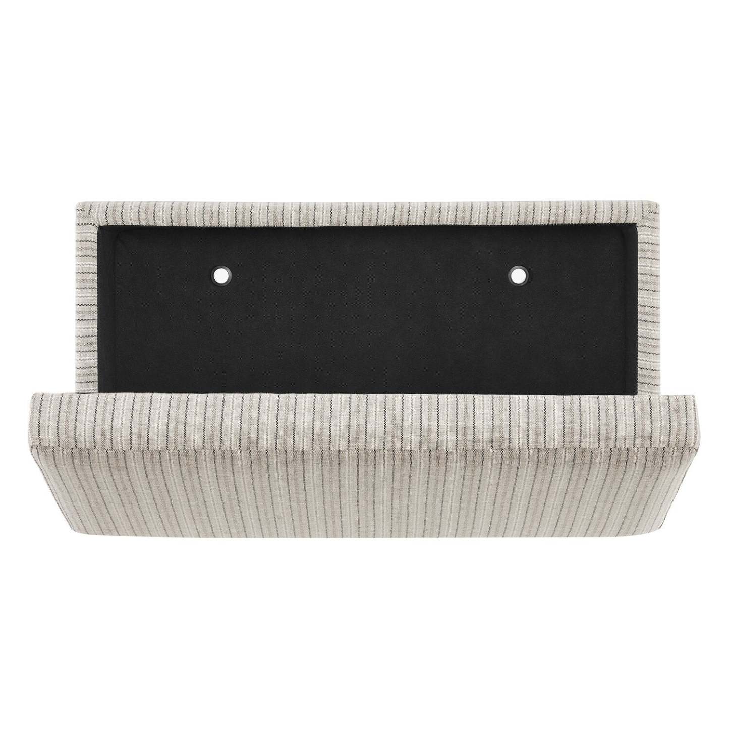 Calgary 32 Storage Fabric Ottoman - Grey Rayé|Pouf de rangement Calgary de 32 po en tissu - rayé gris