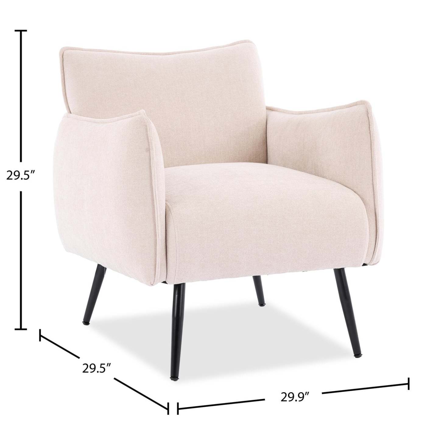 Fauteuil d'appoint en tissu d'apparence lin Arlo 29,5 – Gris clair | Fauteuil d'appoint Arlo de 29,5 po en tissu d'apparence lin - gris clair