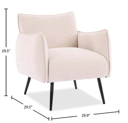 Fauteuil d'appoint en tissu d'apparence lin Arlo 29,5 – Gris clair | Fauteuil d'appoint Arlo de 29,5 po en tissu d'apparence lin - gris clair